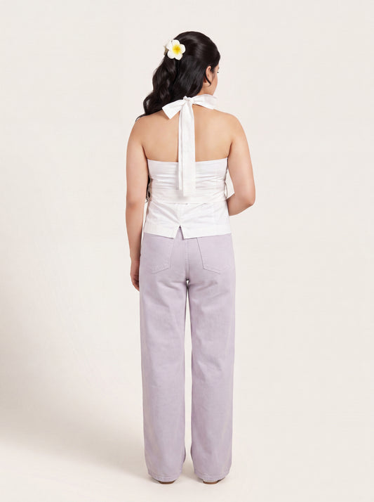 White Tie-Up Top