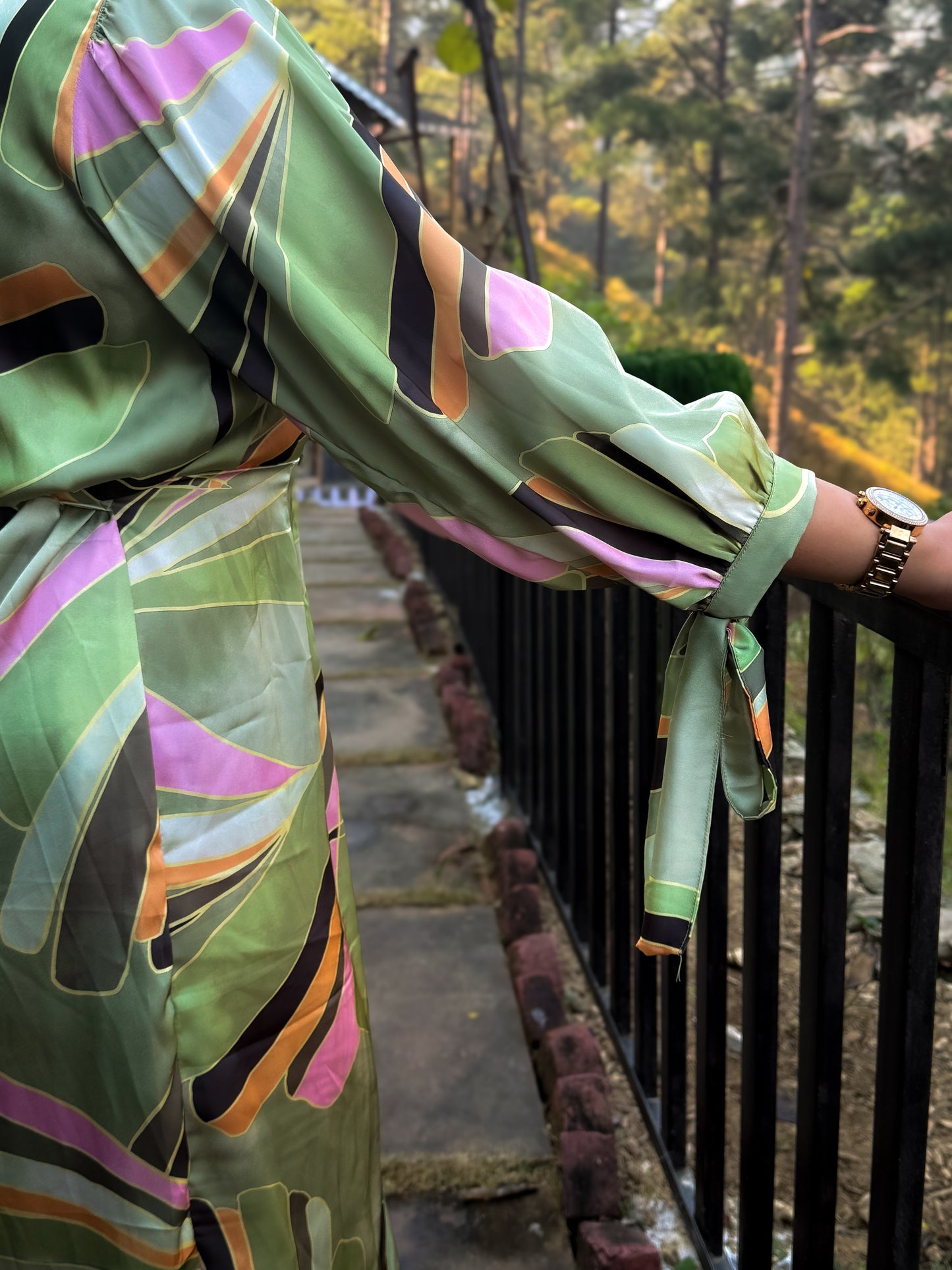 Olive Breeze Midi Dress