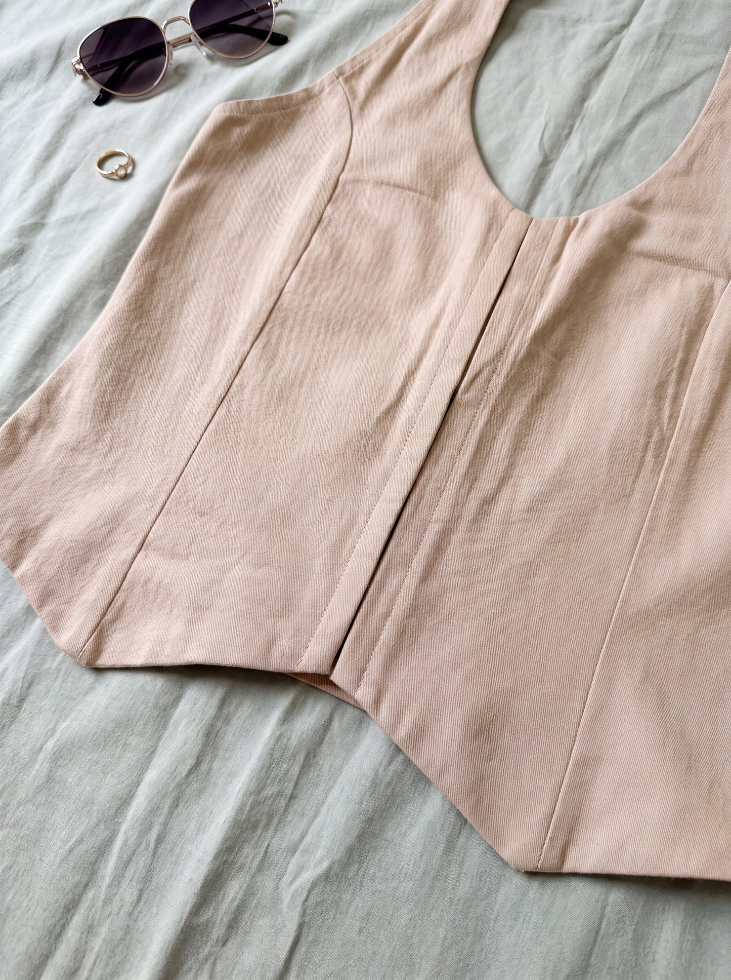Apricot Halter Corset Top