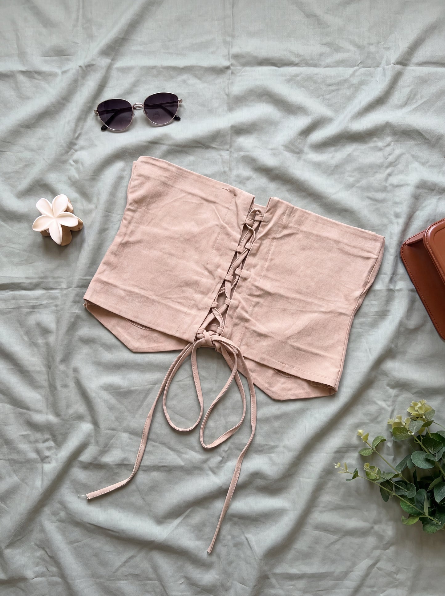 Apricot Halter Corset Top