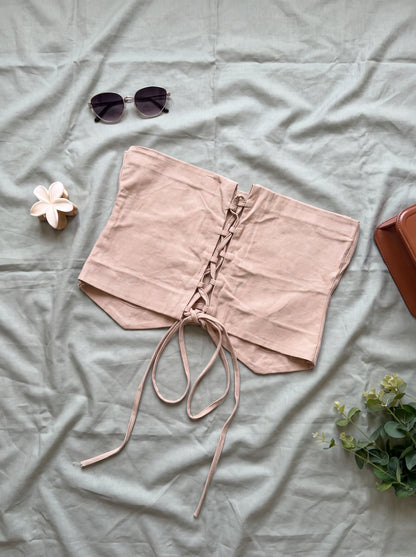Apricot Halter Corset Top