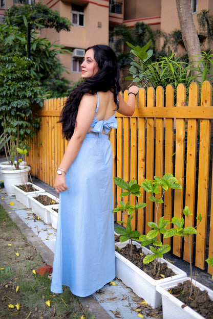 Backless Bow Maxi Dress