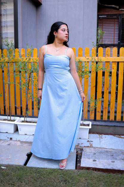 Backless Bow Maxi Dress
