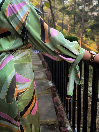 Olive Breeze Midi Dress