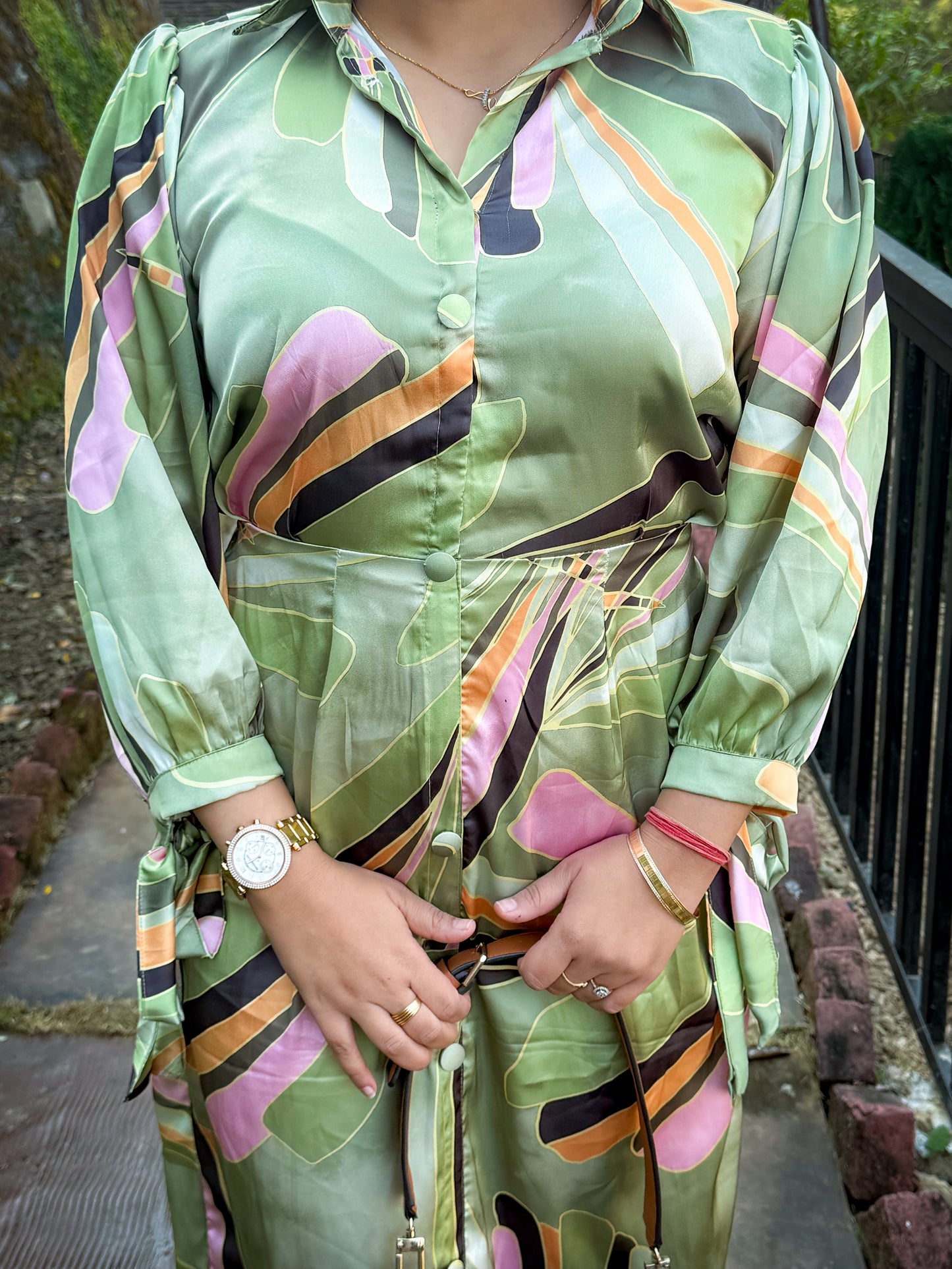 Olive Breeze Midi Dress