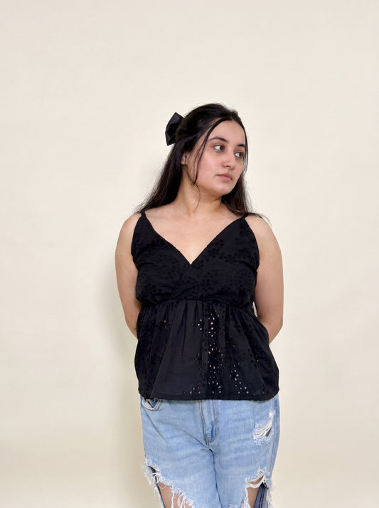 Not-so-Basic Black Top on model front