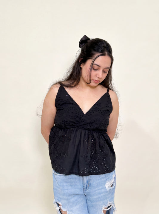 Not-so-Basic Black Top on model