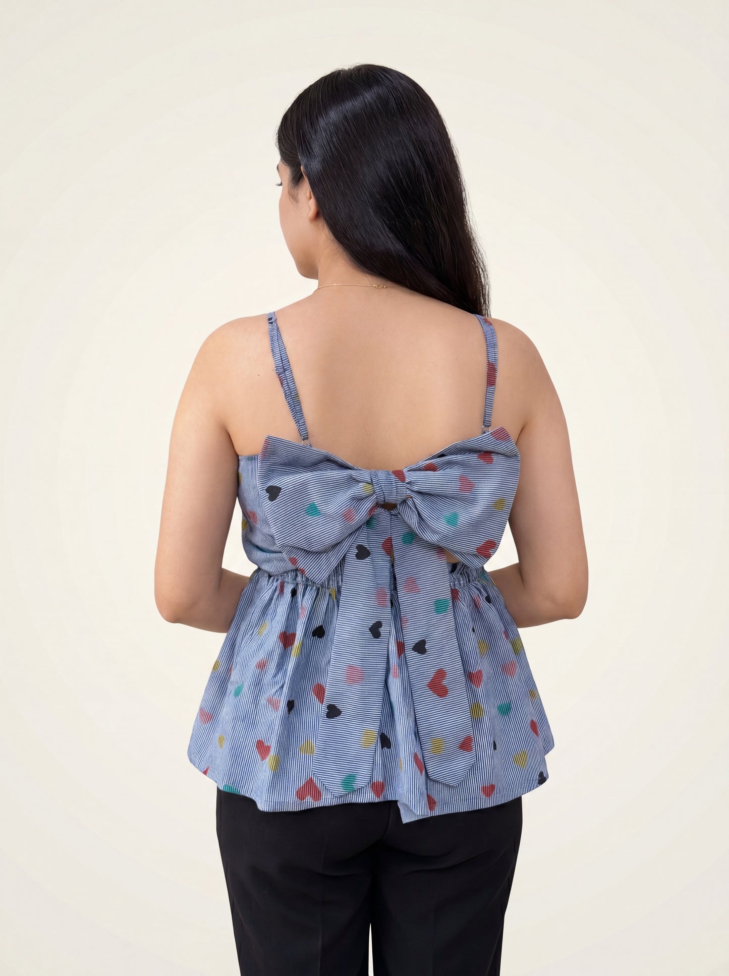 All Eyes on Bow Top back bow on model