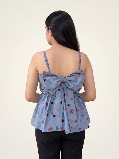 All Eyes on Bow Top back bow on model