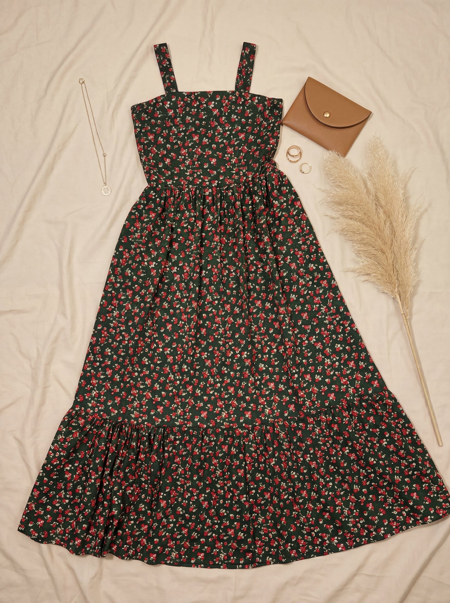 Floral Dream Maxi Dress flatlay